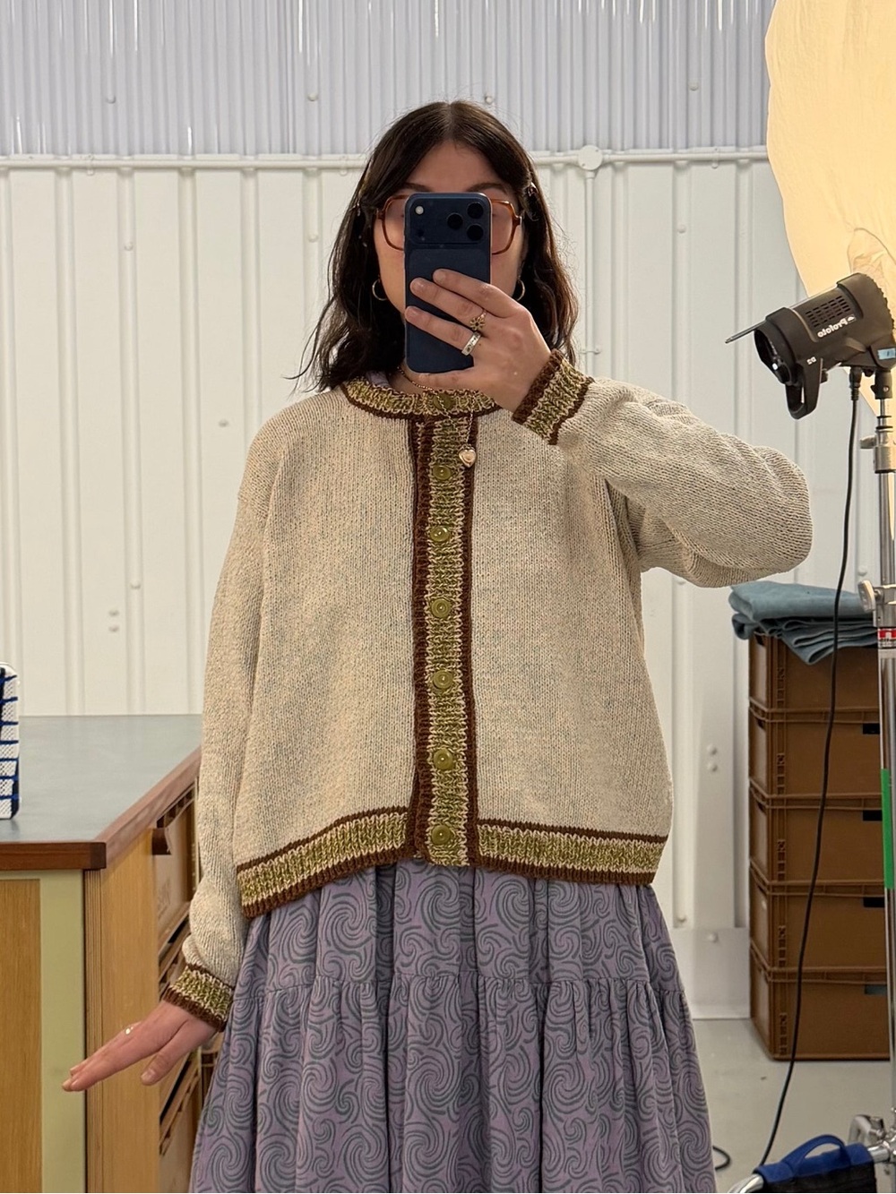 Story mfg. Root Knit Cardigan - Blush